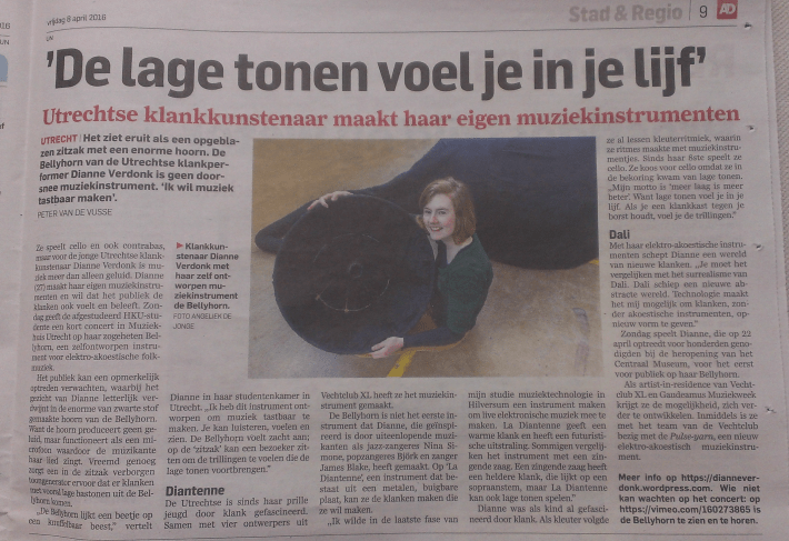 Dianne in AD Utrecht 8 april 2016